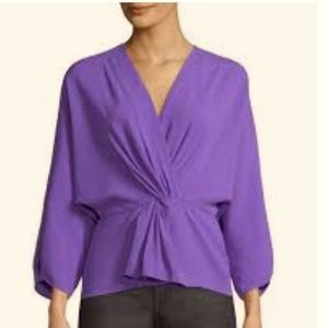 DVF twist front wrap top